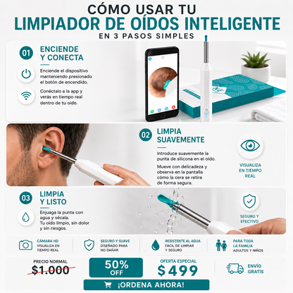 Limpiador de Oídos Inteligente con Cámara